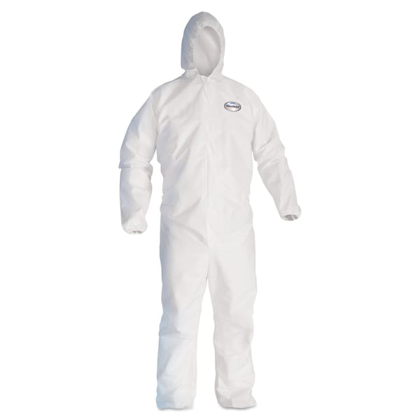 Disposable Coveralls, 3X-Large, Microporous film laminate, White, 25 PK